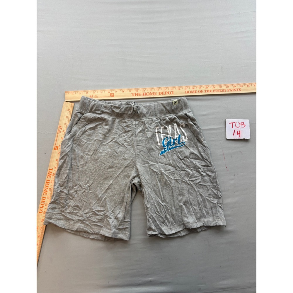 American Crown Texas Girl Lounge Shorts Gray Drawstring Pockets Size Large
